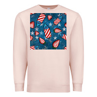 Pale Pink 4th uf july strawberries seamless pattern Premium Sweatshirt - BundleAndBundleShop
