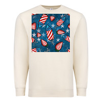 Sandshell 4th uf july strawberries seamless pattern Premium Sweatshirt - BundleAndBundleShop