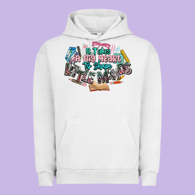 It Takes A Big Heart To Shape Little Mind Teacher Urban Hoodie Designed By Nancycooperartshop
