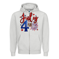 Dove Grey 4th of July Zipper Hoodie - Neo Western