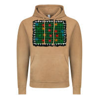 Vintage Camel christmas buffalo plaid and lights background Vintage Hoodie - AdoDesignShop