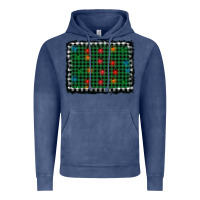Vintage Denim christmas buffalo plaid and lights background Vintage Hoodie - AdoDesignShop