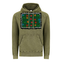 Vintage Olive christmas buffalo plaid and lights background Vintage Hoodie - AdoDesignShop