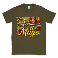Army Green Happy Cinco de Mayo Classic Tee - texasbilliewilder