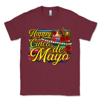 Burgundy Happy Cinco de Mayo Classic Tee - texasbilliewilder