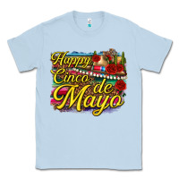 Dusty Blue Happy Cinco de Mayo Classic Tee - texasbilliewilder