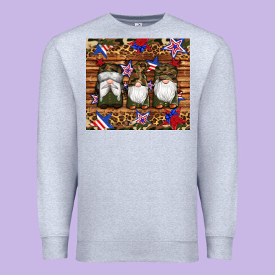Camouflage Gnomes American Flag Star Leopard Premium Sweatshirt Designed By Artiststas