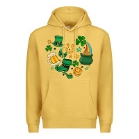 Antique Gold st. patrick heart doodle Premium Hoodie - MaliasSmallBusiness