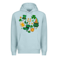 Blue Mist st. patrick heart doodle Premium Hoodie - MaliasSmallBusiness