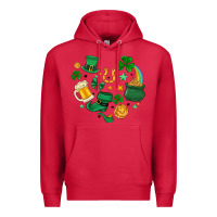 Cardinal st. patrick heart doodle Premium Hoodie - MaliasSmallBusiness