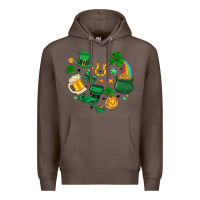 Coffee st. patrick heart doodle Premium Hoodie - MaliasSmallBusiness