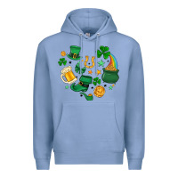 Colony Blue st. patrick heart doodle Premium Hoodie - MaliasSmallBusiness