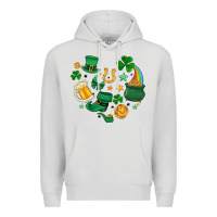 Dove Grey st. patrick heart doodle Premium Hoodie - MaliasSmallBusiness
