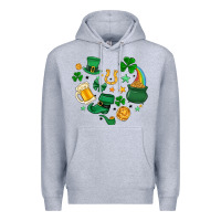 Heather Grey st. patrick heart doodle Premium Hoodie - MaliasSmallBusiness