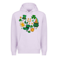 Lilac st. patrick heart doodle Premium Hoodie - MaliasSmallBusiness