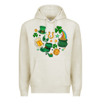 Oatmeal Heather st. patrick heart doodle Premium Hoodie - MaliasSmallBusiness