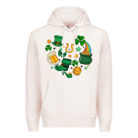 Pale Pink st. patrick heart doodle Premium Hoodie - MaliasSmallBusiness