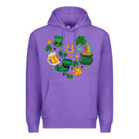 Purple st. patrick heart doodle Premium Hoodie - MaliasSmallBusiness