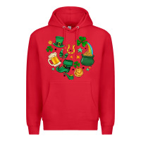 Red st. patrick heart doodle Premium Hoodie - MaliasSmallBusiness