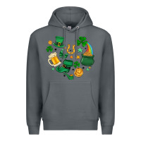 Rock st. patrick heart doodle Premium Hoodie - MaliasSmallBusiness