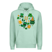 Seafoam st. patrick heart doodle Premium Hoodie - MaliasSmallBusiness