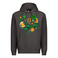 Smoke st. patrick heart doodle Premium Hoodie - MaliasSmallBusiness