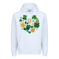 White st. patrick heart doodle Premium Hoodie - MaliasSmallBusiness