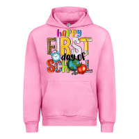 Fuchsia Pink happy first day of school Urban Hoodie - NancyCooperArtShop