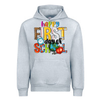 Heather Grey happy first day of school Urban Hoodie - NancyCooperArtShop