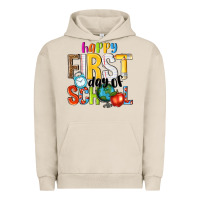 Pigment French Oak happy first day of school Urban Hoodie - NancyCooperArtShop