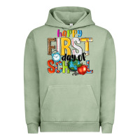 Pigment Oil Green happy first day of school Urban Hoodie - NancyCooperArtShop
