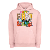 Pigment Salmon happy first day of school Urban Hoodie - NancyCooperArtShop