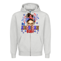 Dove Grey All American babe Zipper Hoodie - Neo Western
