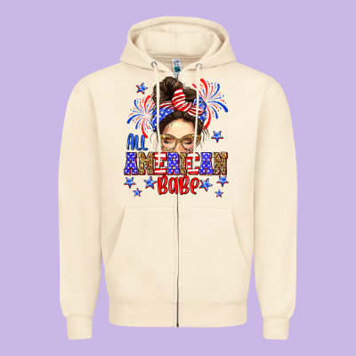 All American Babe Zipper Hoodie Designed By Neo Western
