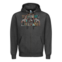 Charcoal Heather yeehaws and heilnaws Zipper Hoodie - SublimationCraftShop