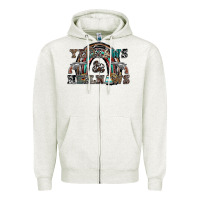 Oatmeal Heather yeehaws and heilnaws Zipper Hoodie - SublimationCraftShop