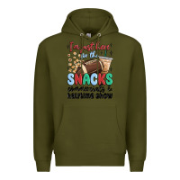 Army Green im just here for the snacks commercials and  halftime show Premium Hoodie - MaliasSmallBusiness