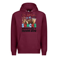 Burgundy im just here for the snacks commercials and  halftime show Premium Hoodie - MaliasSmallBusiness