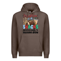 Coffee im just here for the snacks commercials and  halftime show Premium Hoodie - MaliasSmallBusiness