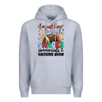 Heather Grey im just here for the snacks commercials and  halftime show Premium Hoodie - MaliasSmallBusiness