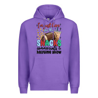 Purple im just here for the snacks commercials and  halftime show Premium Hoodie - MaliasSmallBusiness