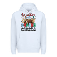 White im just here for the snacks commercials and  halftime show Premium Hoodie - MaliasSmallBusiness