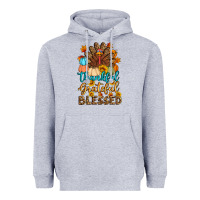 Heather Grey thankful grateful blessed turkey Heavyweight Hoodie - Artiststas