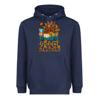 Navy thankful grateful blessed turkey Heavyweight Hoodie - Artiststas