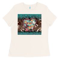 Bone western nurse stethoscope turquoise leopardes Ladies Tee - BarkalooDesign