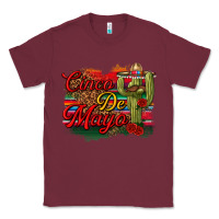 Burgundy Cinco de Mayo Cactus Classic Tee - texasbilliewilder