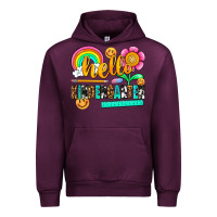 Mauve Wine hello kindergarten Urban Hoodie - NancyCooperArtShop
