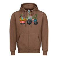 Chestnut 4th of july tractor Zipper Hoodie - CowGirlArtShop