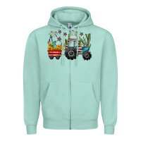 Seafoam 4th of july tractor Zipper Hoodie - CowGirlArtShop