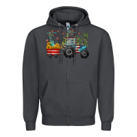 Smoke 4th of july tractor Zipper Hoodie - CowGirlArtShop